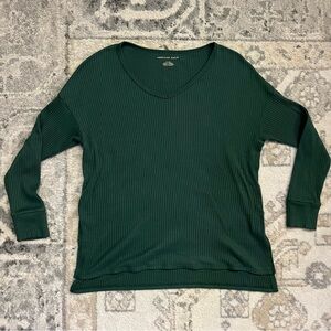 American Eagle Green Ribbed Soft Longsleeve